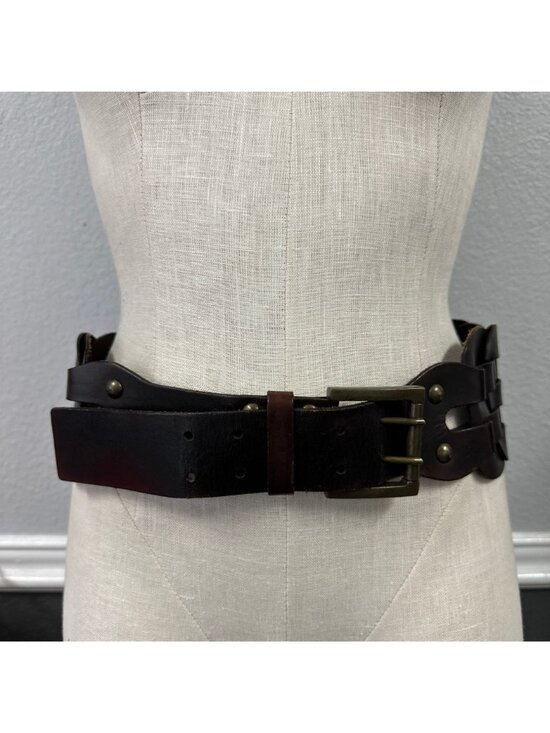 Lorena Antoniazzi Brown Leather Belt Women Medium Woven Statement Waist Italy main image 5